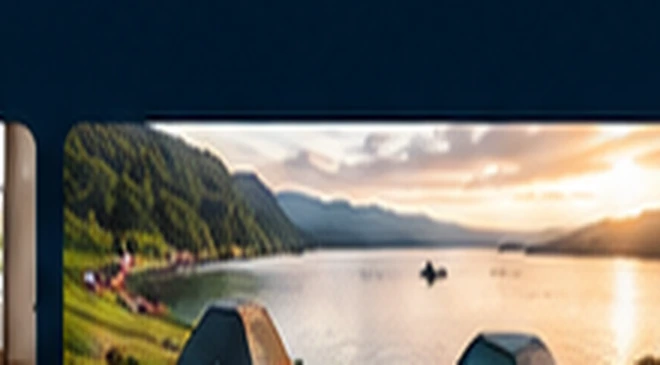 Campsite beside a scenic lake